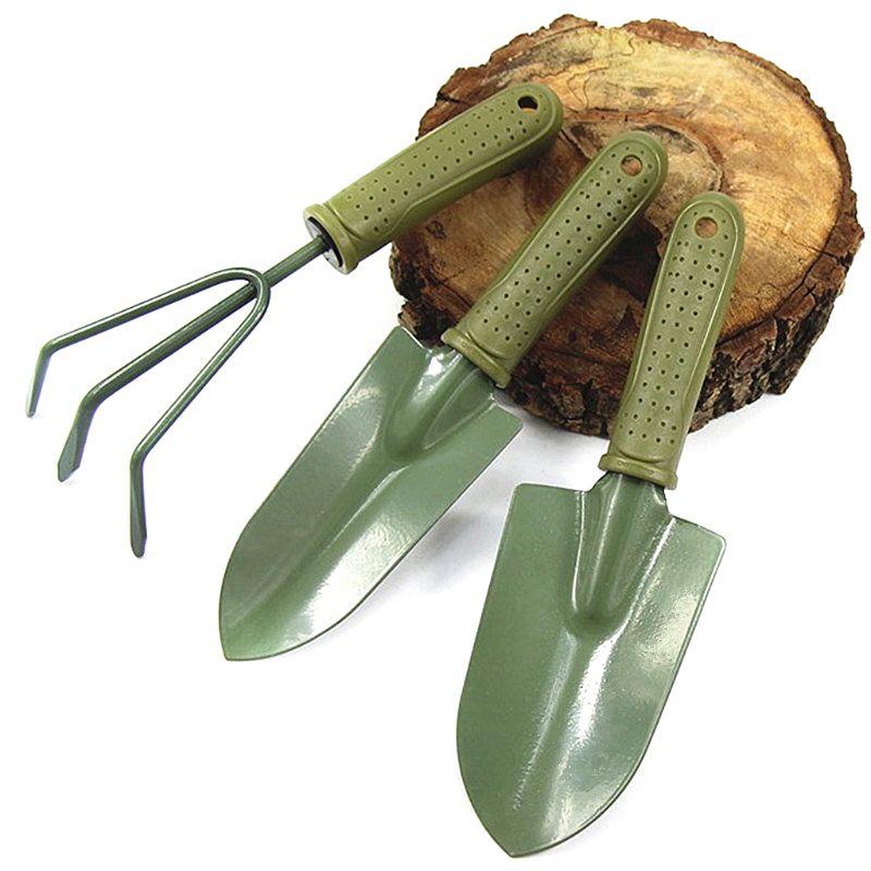 3Pcs Spade Fork Shovel Rake Harrow Set Gardening Tools Potted Plants Maintenance Suit Anti Slip Handle