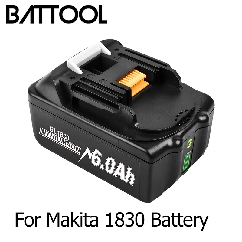 BATTOOL-batería de iones de litio de 18V, 3000mah, para herramientas eléctricas Makita BL1815, BL1820, BL1830, BL1815, BL1815N, BL1820: 1 pack 6000mah