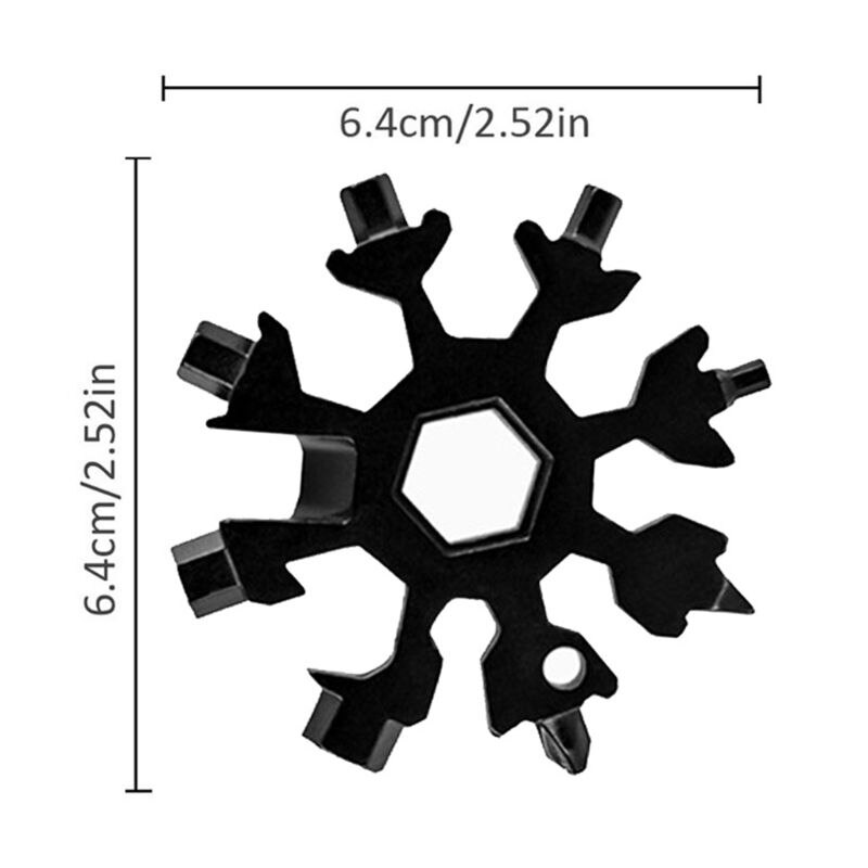 18-in-1 Snowflake Multi Tool Stainless Steel Snowflake Wrench