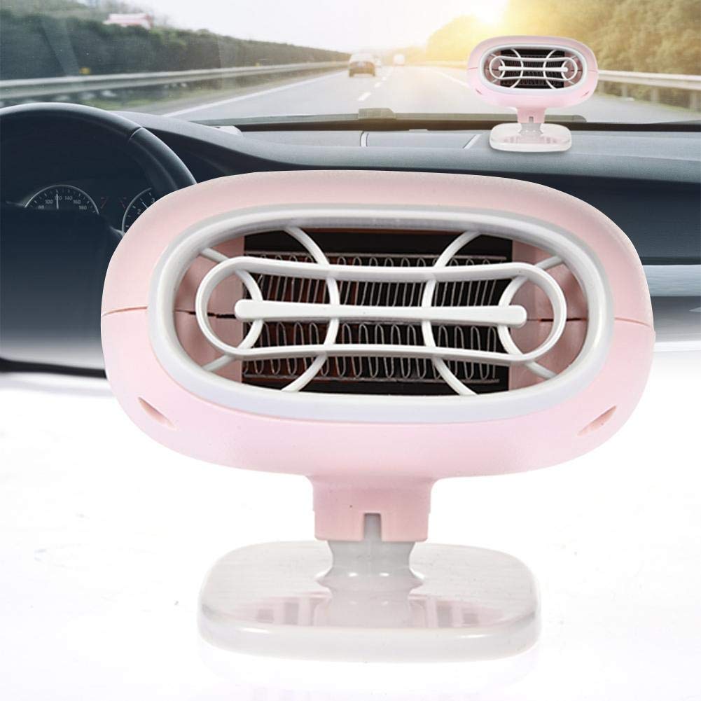 Universial Car Heater 12V 150W 2in1 Truck RV Camper Van Cigarette Lighter Heater Cooling Fan Windshield Defroster Demister Pink