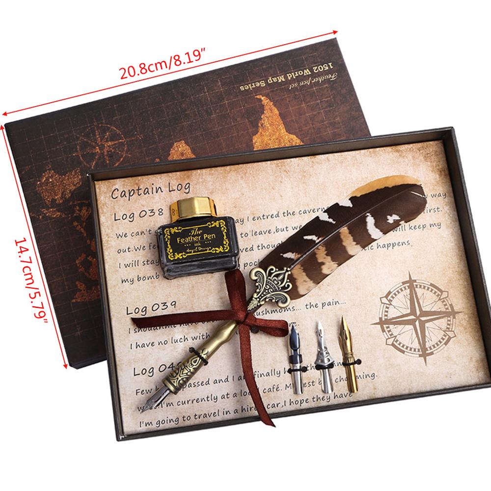 Ootdty Vintage Kalligrafie Quill Veer Dip Pen Schrijven Inkt Penpunten Set Briefpapier School