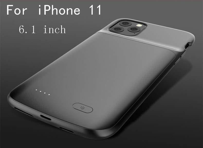 Silicone liquido antiurto di Caso Del Caricabatteria Per il iphone 11 Pro Max Caso di Alimentazione Extenal Accumulatori e caricabatterie di riserva Cove Per il iphone 11 Pro capa: i11-Black