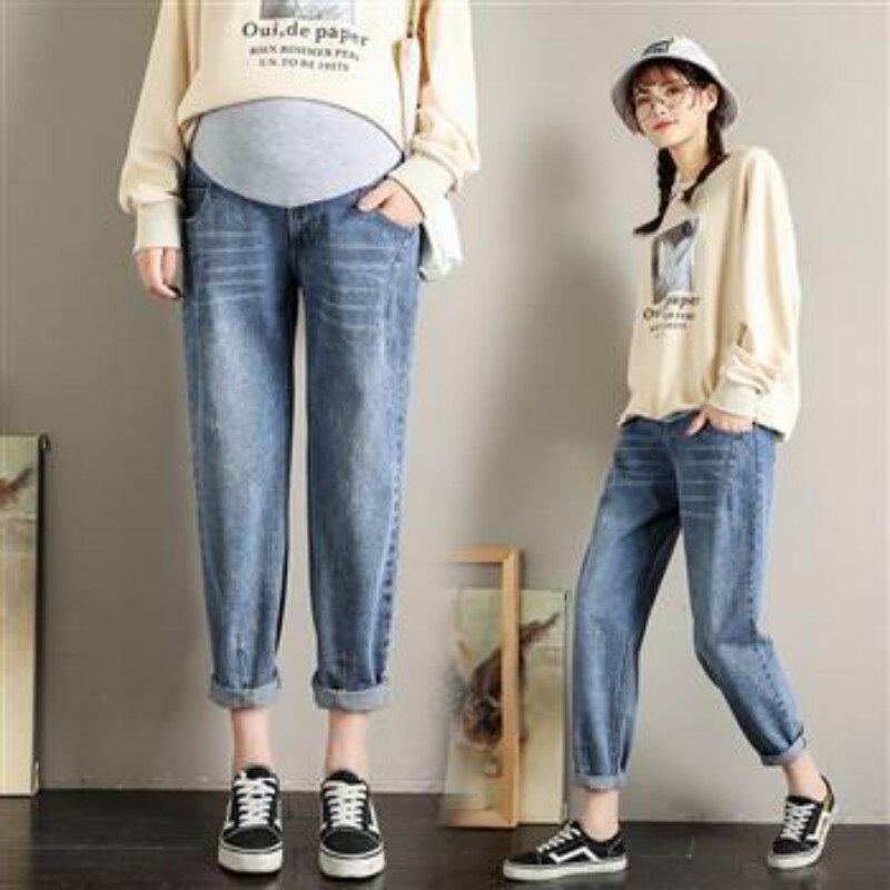4XL Autumn Maternity Pants Pregnancy Clothing Pregnant Clothes Casual Maternity Jeans Belly Support Harem Pants Maternity Pants