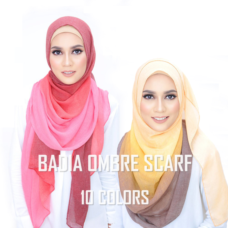Et stykke kvinder ombre hijab tørklæde muslimske hijabs viskose bomuld islam hovedomslag kvinder foulard maxi sjal tørklæder