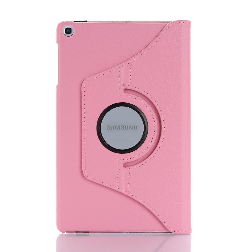 Nowy Coque dla Samsung Galaxy Tab A 8.0 2019 SM-T290 T295 T297 przypadku 360 obrót inteligentne etui z PU dla Samsung Tab A 8.0 T290 okładka: Pink