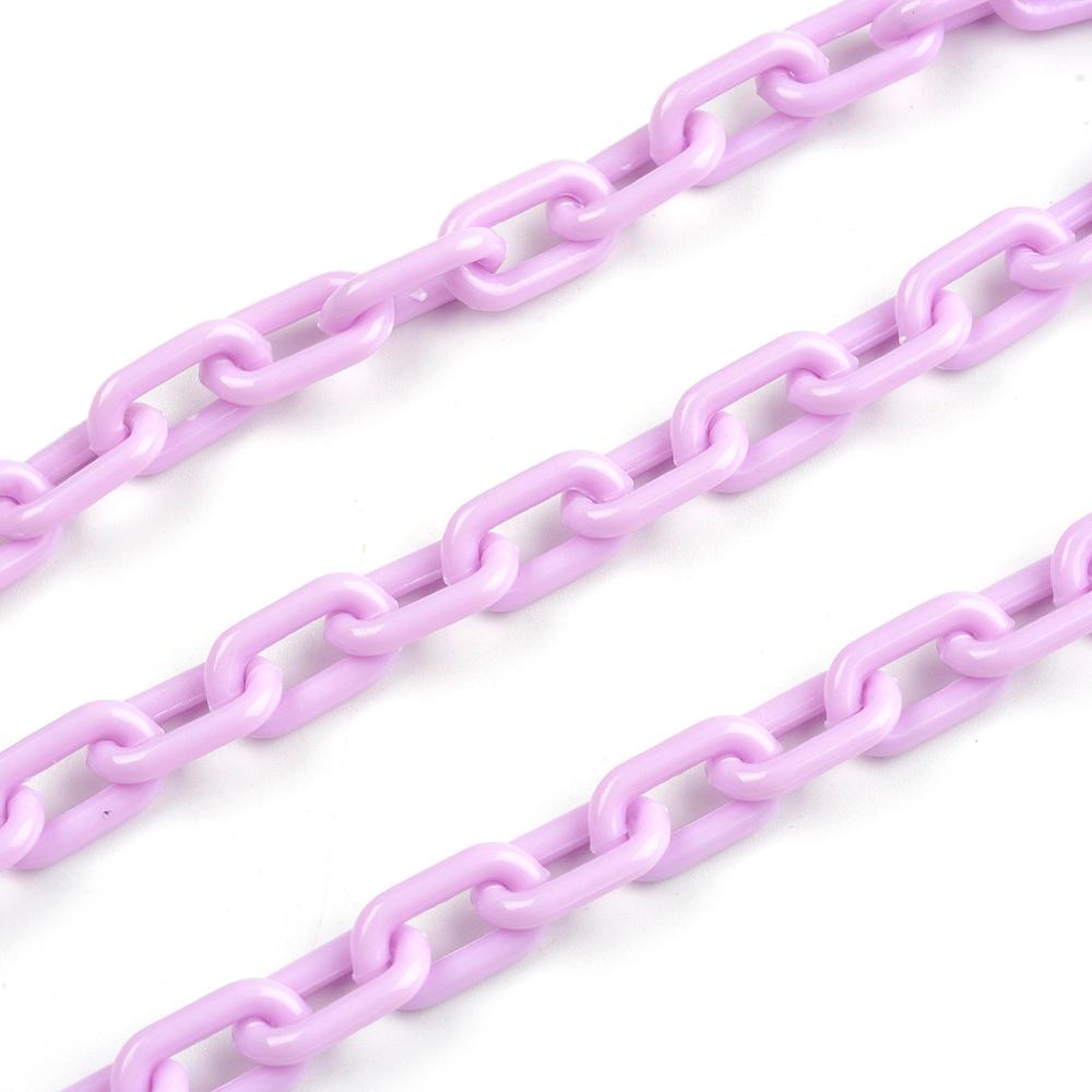 40 cm kleurrijke acryl schakelketting karabijn sleutelhangers voor ketting armband maken van kleurrijke ketting plastic kettingschakels: GRIJS