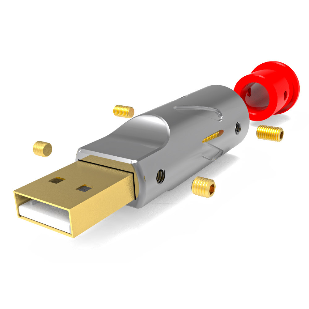 Monoaudio  a51/b51 24k gold-plated usb 2.0- connector diy usb a to usb b connector hi-fi usb cable usb housing: White