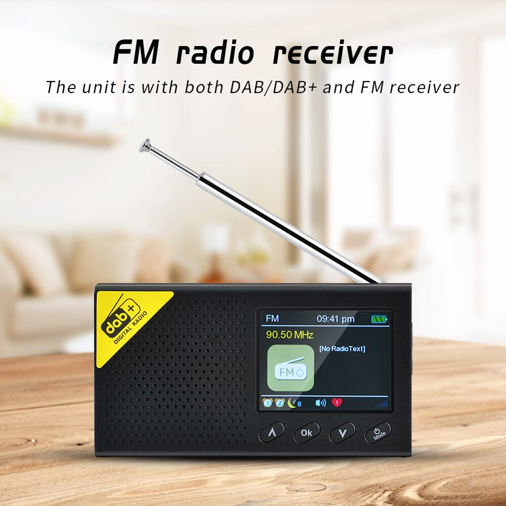 Draagbare Lcd-scherm Bluetooth Digitale Radio Dab/Dab + Fm Ontvanger Audio Broadcasting Speler Stereo Uitgang Voor Home Office