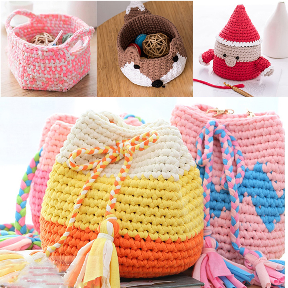 30M Weven Draad Garen Zachte Polyester Geweven Zak Tapijt Diy Hand-Gebreide Materiaal Wol Breien Gevlochten Doek Garen vrouw