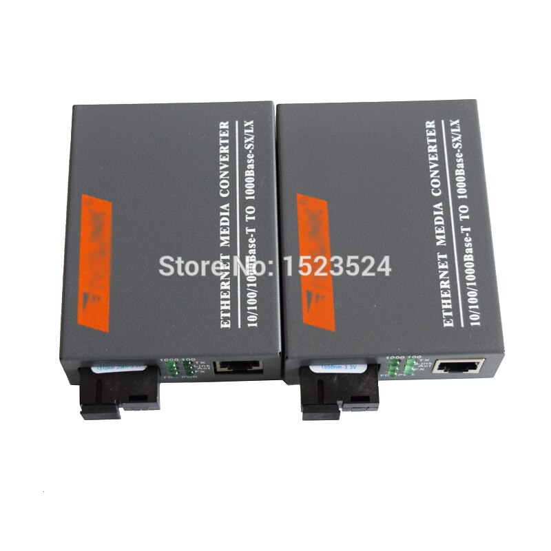 HTB-GS-03 A & B 3pairs Gigabit Fiber Optische Media Converter 1000Mbps Single Mode Enkele Vezel SC Poort Externe voeding