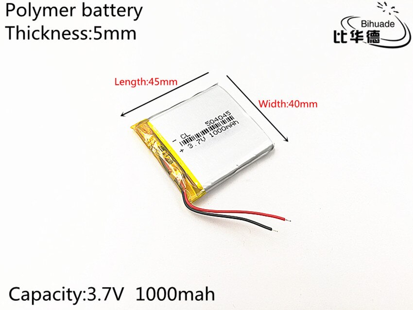 1 teile/los 3,7 V 1000 mAh 504045 Lithium-Polymer Li-Po li ionen Akku zellen Für Mp3 MP4 MP5 spielzeug mobilen bluetooth