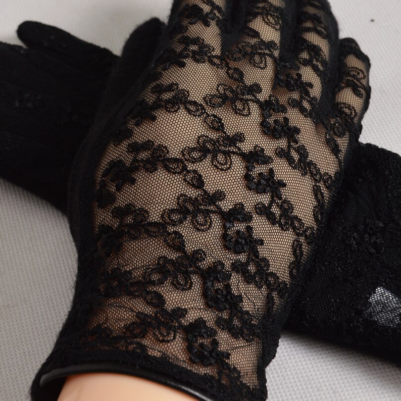 [BYSIFA] – gants d&#39;hiver en laine de cachemire pour femmes, Sexy, noirs, à la , en dentelle brodée, doux, rose, gris