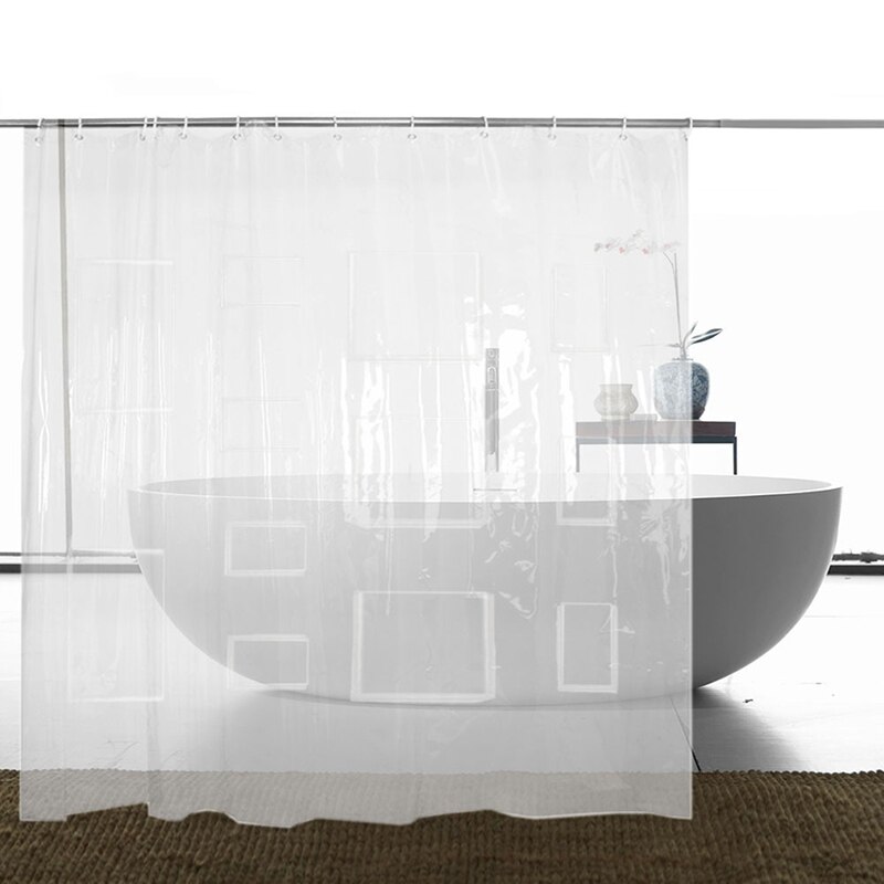 Rideau de douche multifonctionnel téléphone support de tablette rideau de douche clair avec poche pour écran tactile Transparent salle de bain douche: style 2
