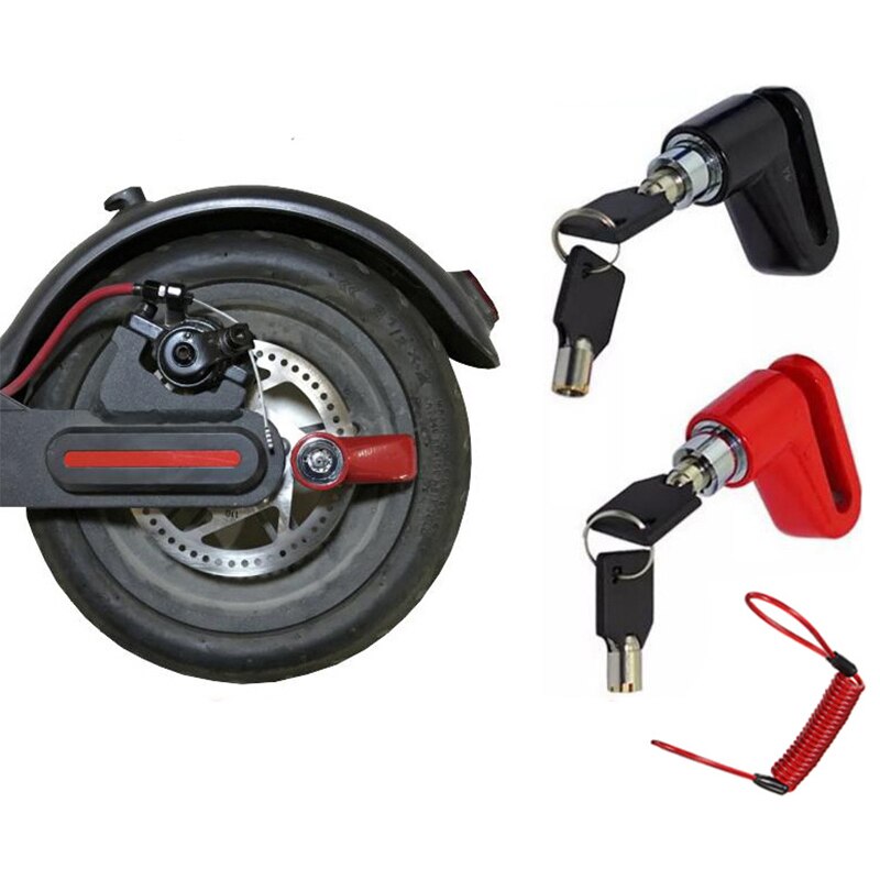 Przenośna elektryczna blokada deskorolki hamulce tarczowe blokada koła dla Xiaomi Mijia M365 skuter deskorolka antykradzieżbyć winnym metalowe druty stalowe (