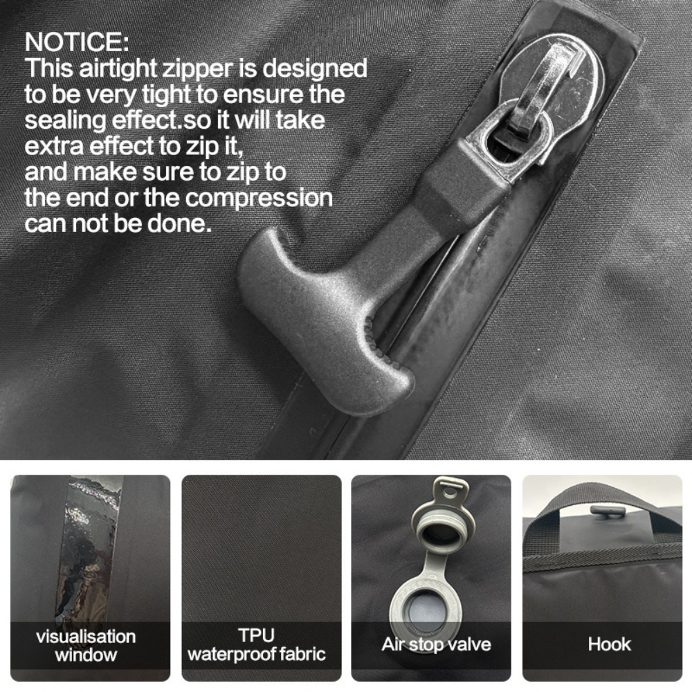 Bolsas de compresión al vacío para viaje, bolsa sellada al vacío, bolsa de almacenamiento de equipaje de viaje para ropa, mochilas y bolsas de embarque, 1-5 uds.