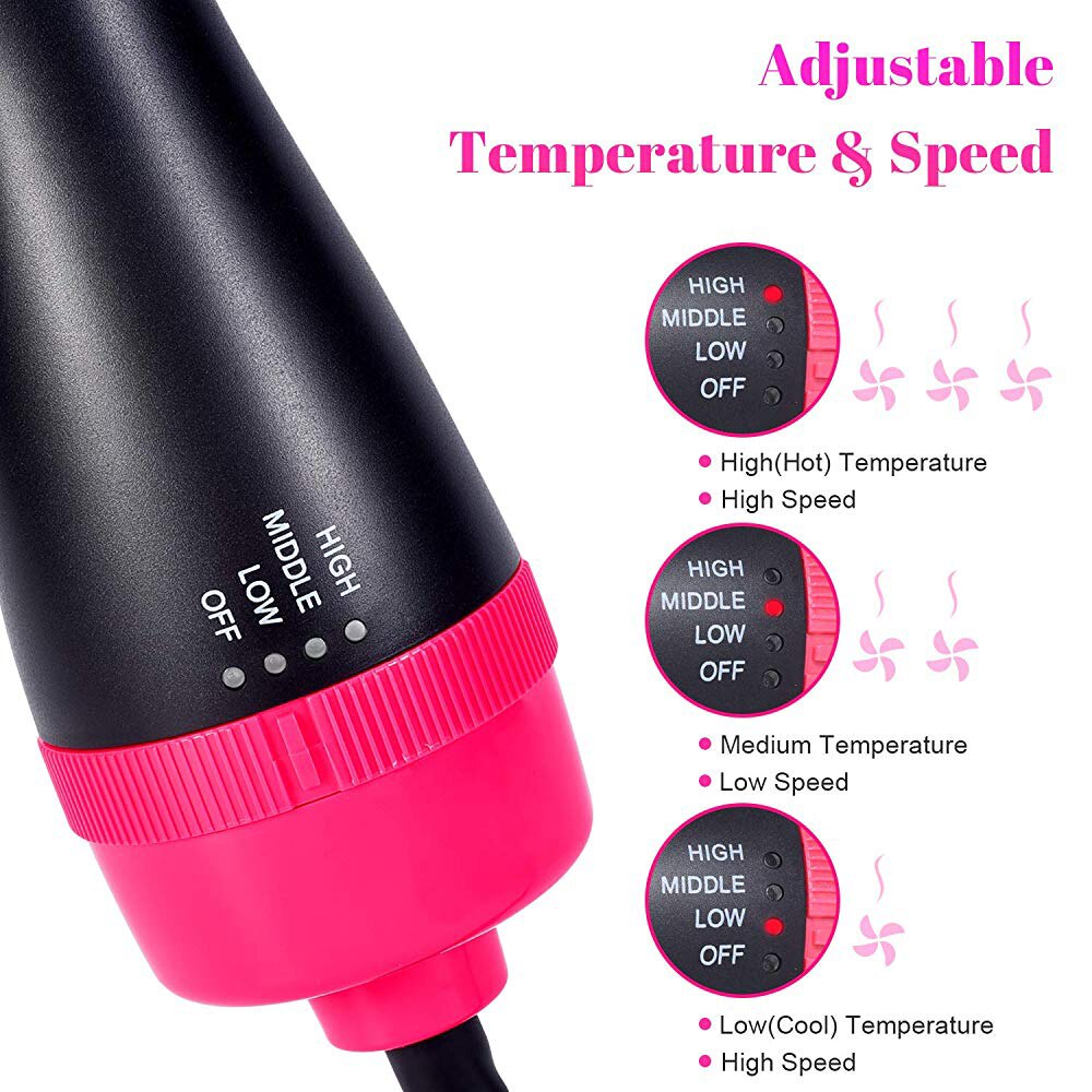 1000 W professionelle Haartrocknerbürste 3 IN 1 One Step Negativ-Ionen-Trocknerbürste Haarglätter Lockenwickler Heißluftbürste Roller-Stil