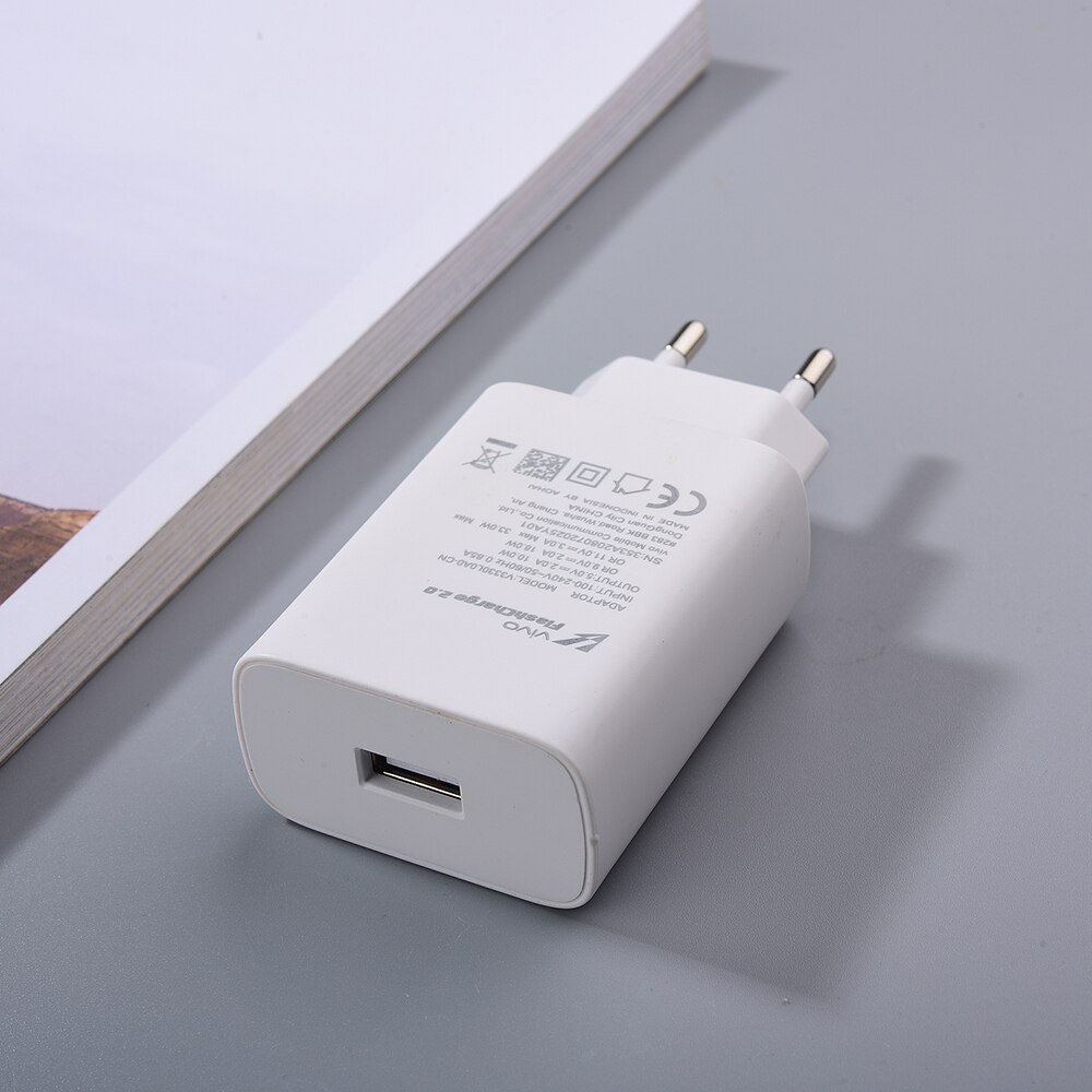 33W Flashcharge 2.0 Fast Charger EU Power Adapter 100cm USB Type C Data Cable For Vivo X60 X50 X30 X27 Pro S9e iQOO Z1x Neo 855