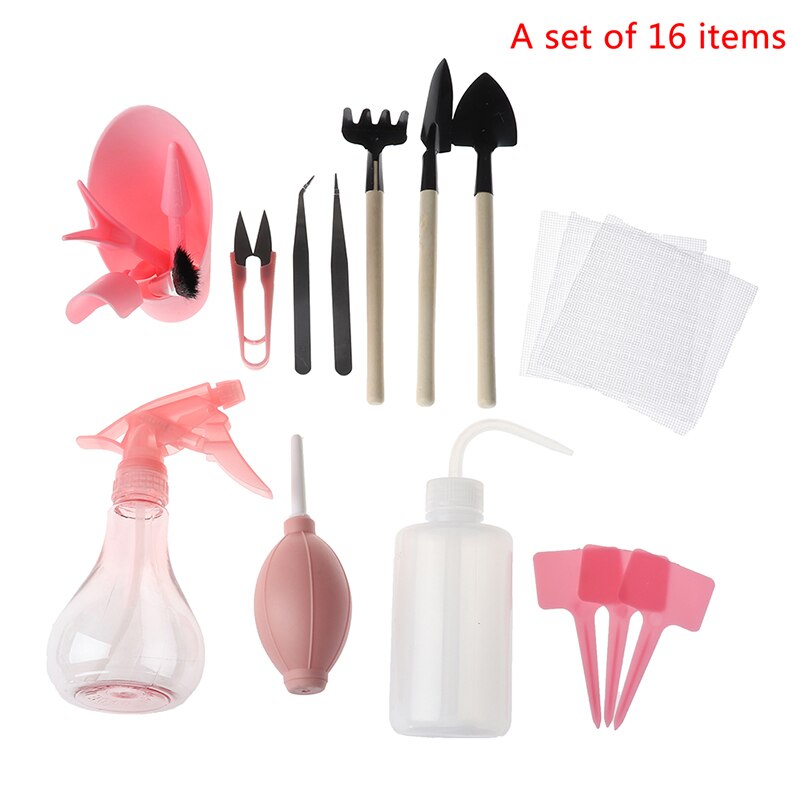 16 Pcs Succulent Planting Tools Gardening Supplies Garden Potted Tools: Pink