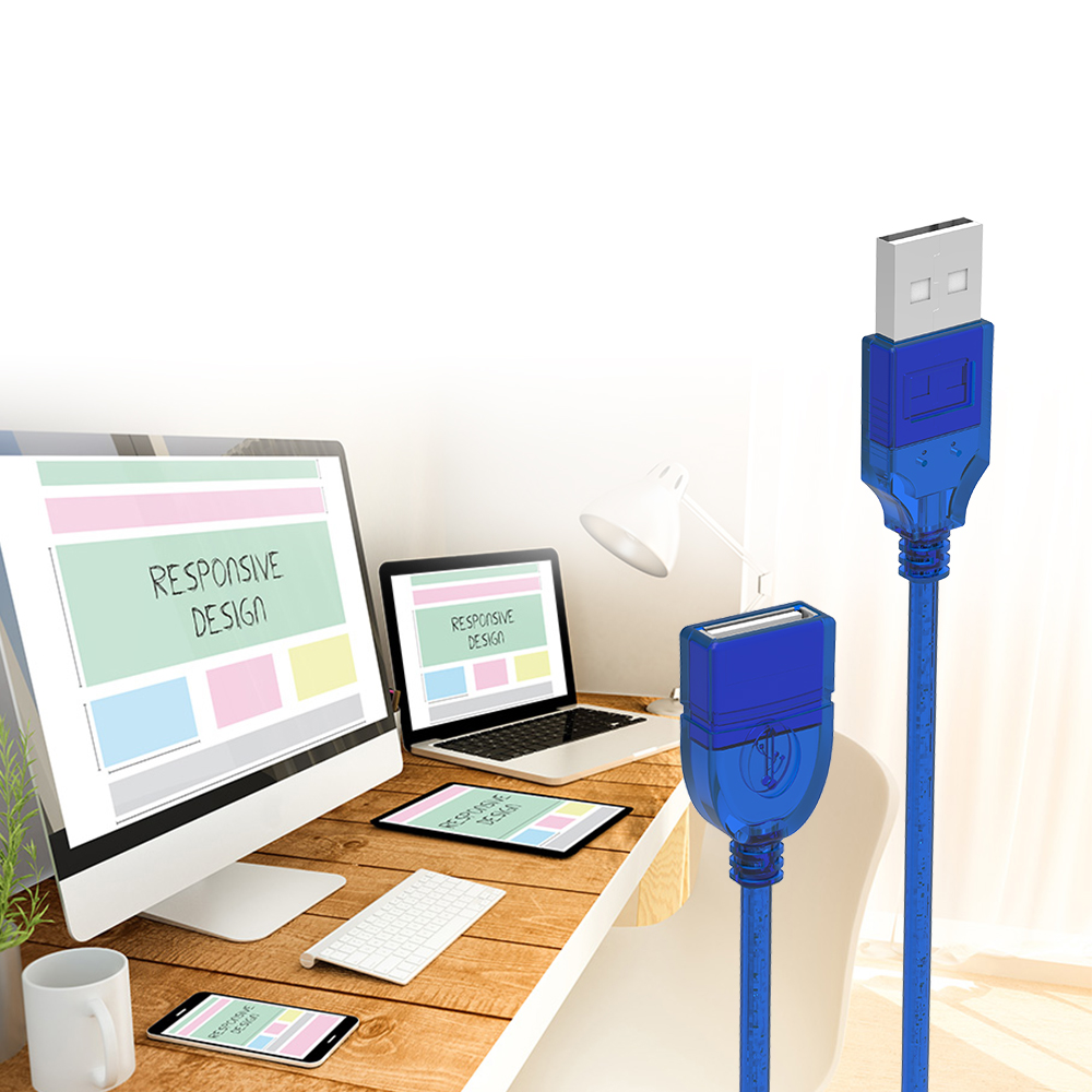 Câble USB 2.0 A mâle AM vers USB 2.0 B, Extension de Type femelle, pour imprimante, 0.3m,