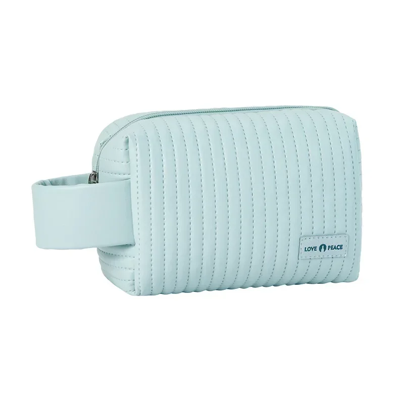 Cute Small Makeup Bag Portable Cosmetic Bag Travel Make Up Pouch Waterproof Toiletry Bags for Beauty Accessories for Women: Blue