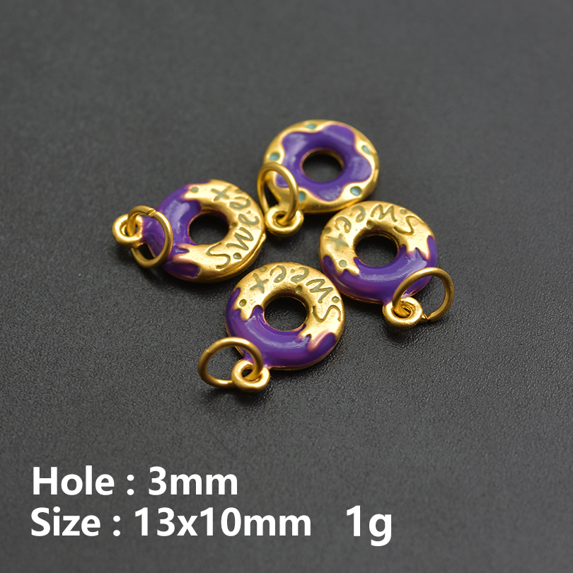 13pcs/Lot Mix Dessert Cake Ice Cream 3D Gold Color Enamel Charms For Jewelry Making Supplies Candy DIY Cute Pendant Accessories: Red
