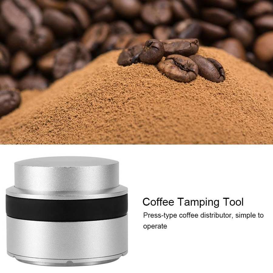 Coffee Make Machine Parts Stainless Steel Coffee Power Tamper Distributor Leveler Coffee Making Accessory Silver 57mm