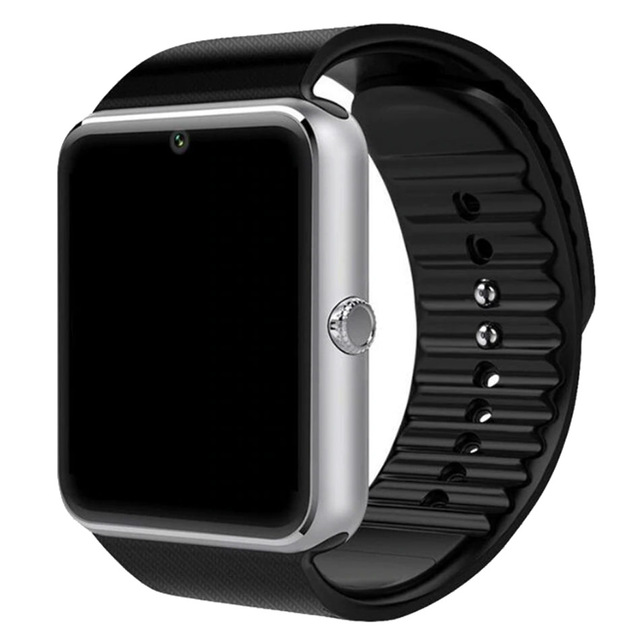 montre intelligente GT08 Plus métal horloge soutien Sim TF carte fente Message poussoir Bluetooth connectivité Android IOS téléphone Smartwatch: Black Silver