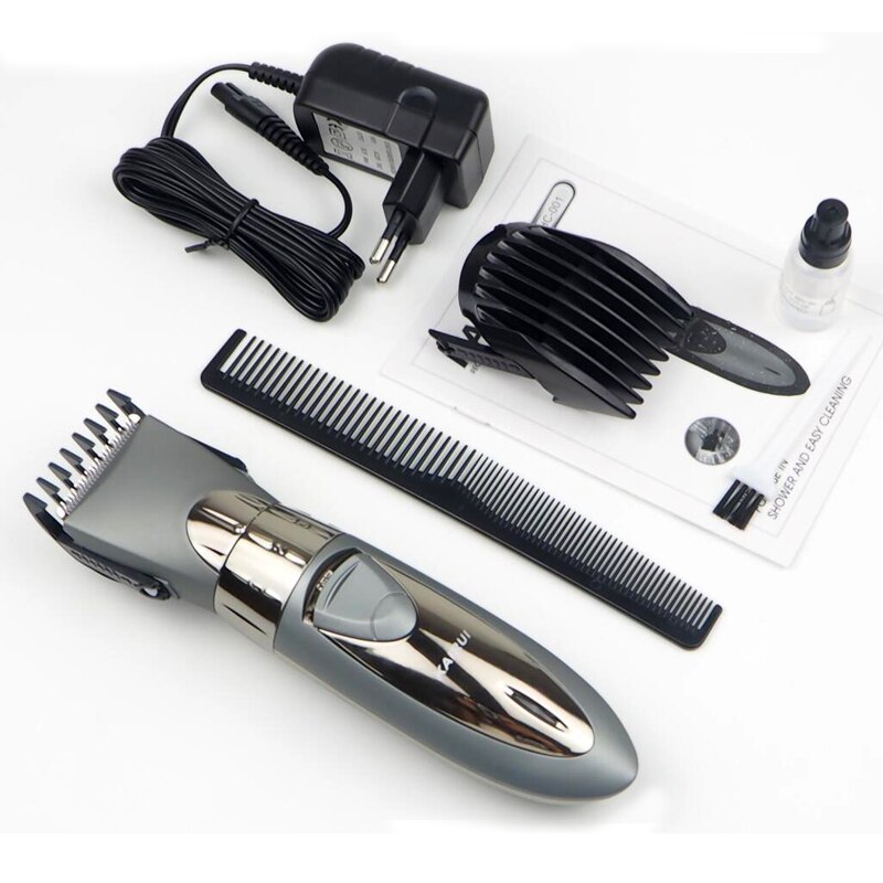 Electric Washable Hair Clipper Rechargeable Hair Trimmer Shaver Razor Cordless Adjustable Clipper Eu Plug Kairui HC 001