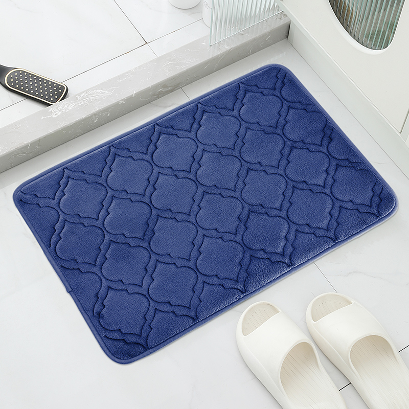 Gestreepte badmat, absorberend sneldrogend keukentapijt, antislip ultrazacht in het tapijt, ideale badkamerproducten voor de slaapkamer.: Blauw