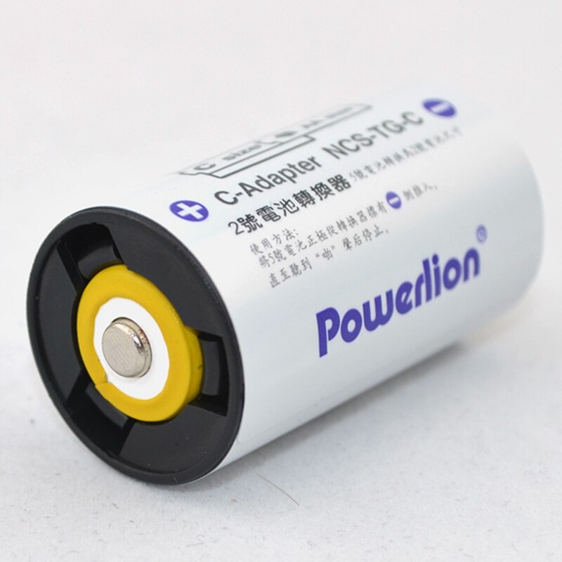 Powerlion C Größe Batterie Adapter, AA Bis C Größe Batterie Abstandshalter Konverter fallen Verwenden Mit AA Batterie Zellen-4 Pack