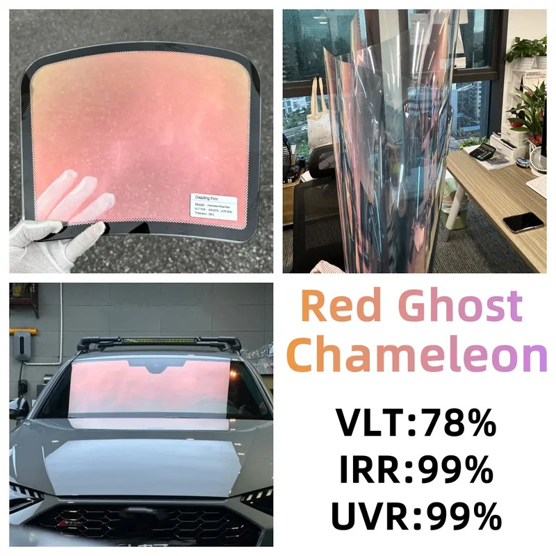 Grün/Blau/Rot Chameleon VLT 64~78 % Windschutzscheibenfolien Auto vorne Heckscheibentönung Windschutzscheibenschutz Solar-Tönungsfolie