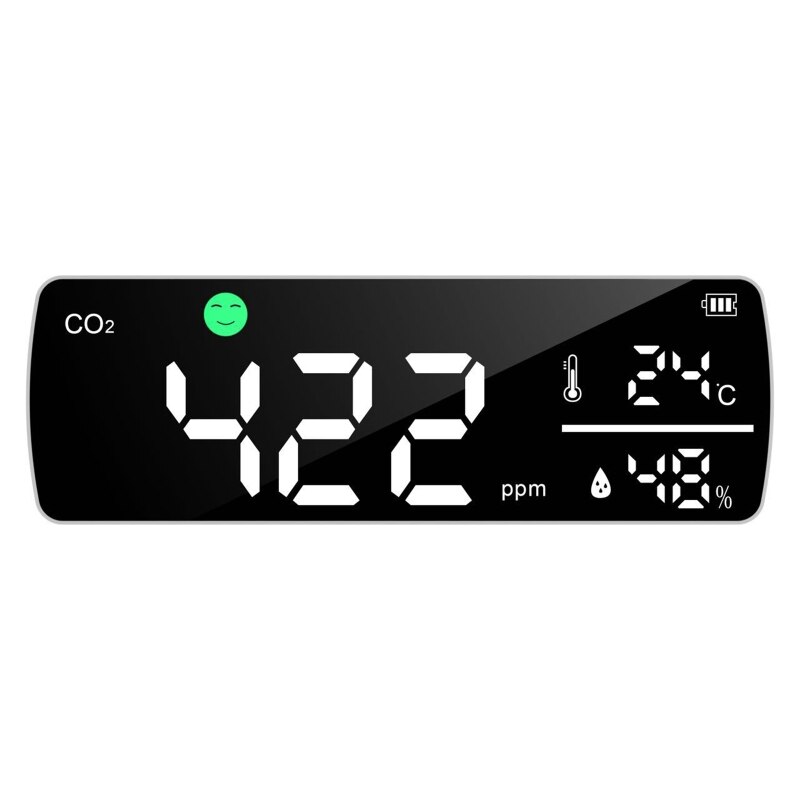 Air Monitor LED Display 3-in-1 Air Pollution Carbon Dioxide Detector Temperature &amp; Humidity Meter for Household