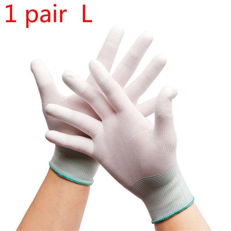 Antistatic Gloves Anti Static ESD Electronic Working Gloves pu coated palm coated finger PC Antiskid worship sacrificial gloves: 1Pc      L