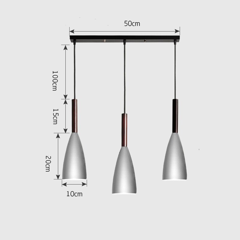 Moderne minimalistisk  e27 pendellamper bar cafe restaurant indretning træ aluminium hængelampe belysning armatur: Kombinationstilstand 10