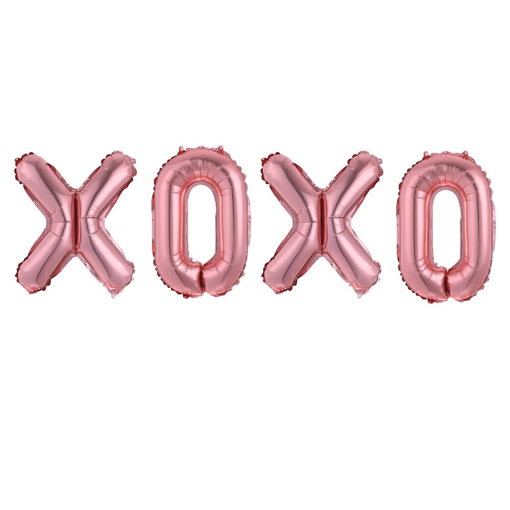 16Inch Rose Goud Xoxo Brief Folie Ballon Anniversary Wedding Valentijnsdag Verjaardag Party Decoration Bridal Douche Globos Ballon: rose gold