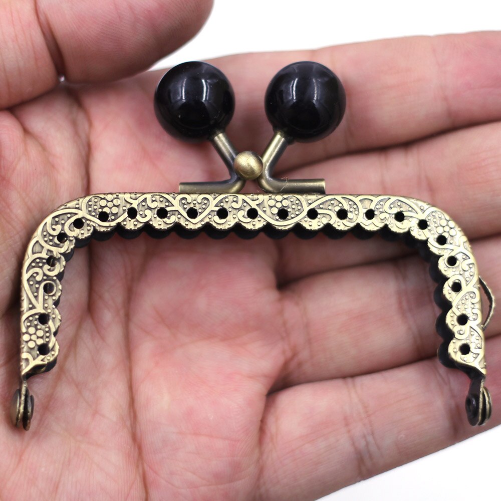 Resina redonda cabeça arco do laço de lótus retângulo quadro beijo fecho bloqueio alça metal bolsa bolsa carteira diy acessórios 6 estilos: 7.5x6cm