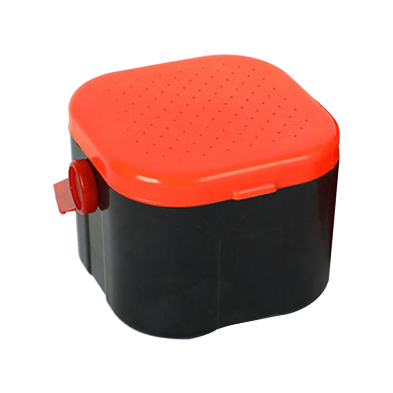 Caja de almacenamiento de cebos vivos para pesca, estuche organizador de almacenamiento de gusanos, transpirable y portátil: L