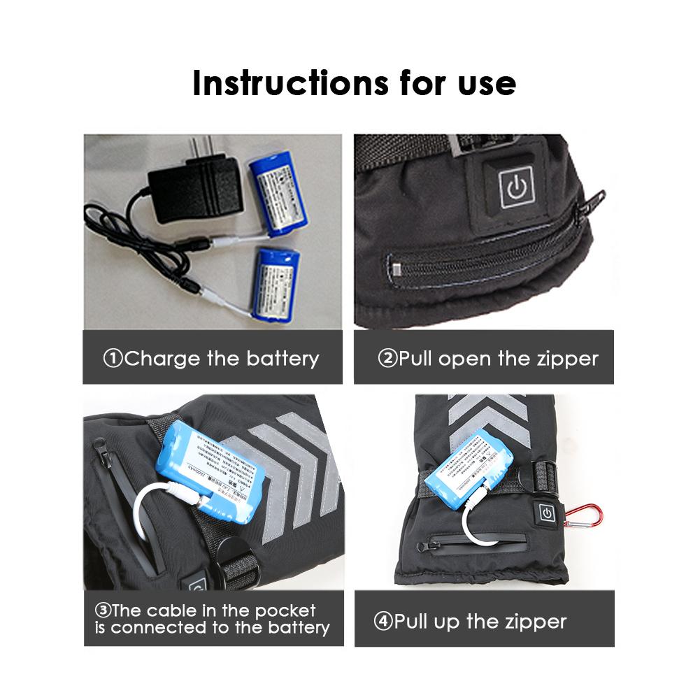 Winter Hand Warmer Electric Thermal Gloves Rechargeable Battery Heated Gloves Cycling Motorcycle Bicycle Ski Gloves