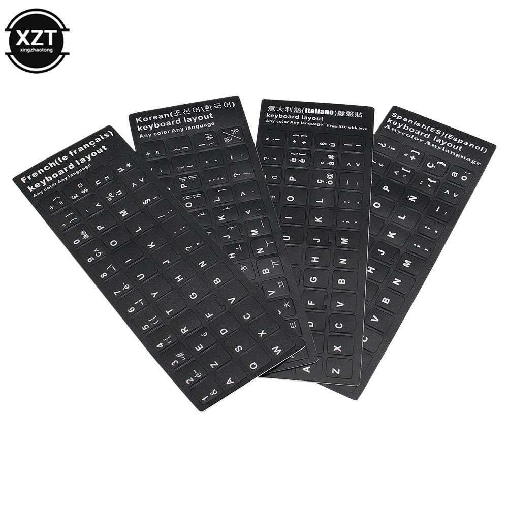 1PC litery naklejki na klawiaturę angielski/włoski/hiszpański/japoński/koreański/francuski matowa naklejka z PVC na laptopa komputer stancjonarny