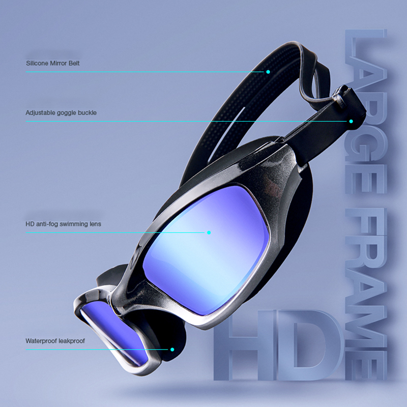 Adult swimming goggles electroplated anti fog waterproof UV resistant high-definition transparent one size fits all adjustable
