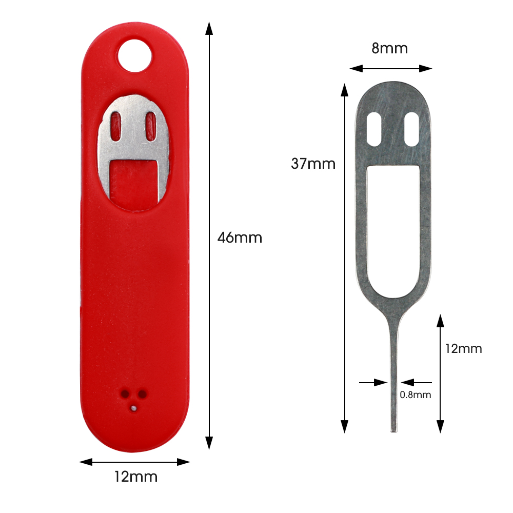 5 stks Anti-verloren Sim-kaart Eject Pin Naald met Opbergdoos Universele Mobiele Telefoon Stalen Ejector Pin Sim-kaart Lade Opener Sleutelhanger