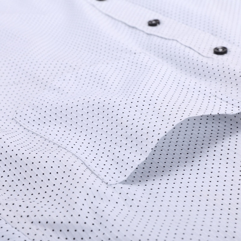 Sommer fete kortermede menn business casual stor størrelse skjorte tynn polkaprikket hvit 8xl 7xl 6xl 5xl 3xl 4xl