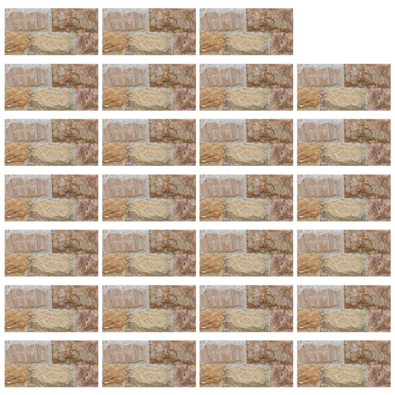 27pcs Imitation Marble Brick Tile Stickers DIY Self Adhesive Kitchen Floor Wall Sticker Bathroom Home Decoration 20x10cm