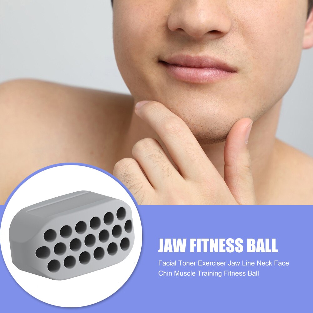 Face Jaw Muscle Exerciser Silicone Slim Fitness Facial Line Trainer (Grey)