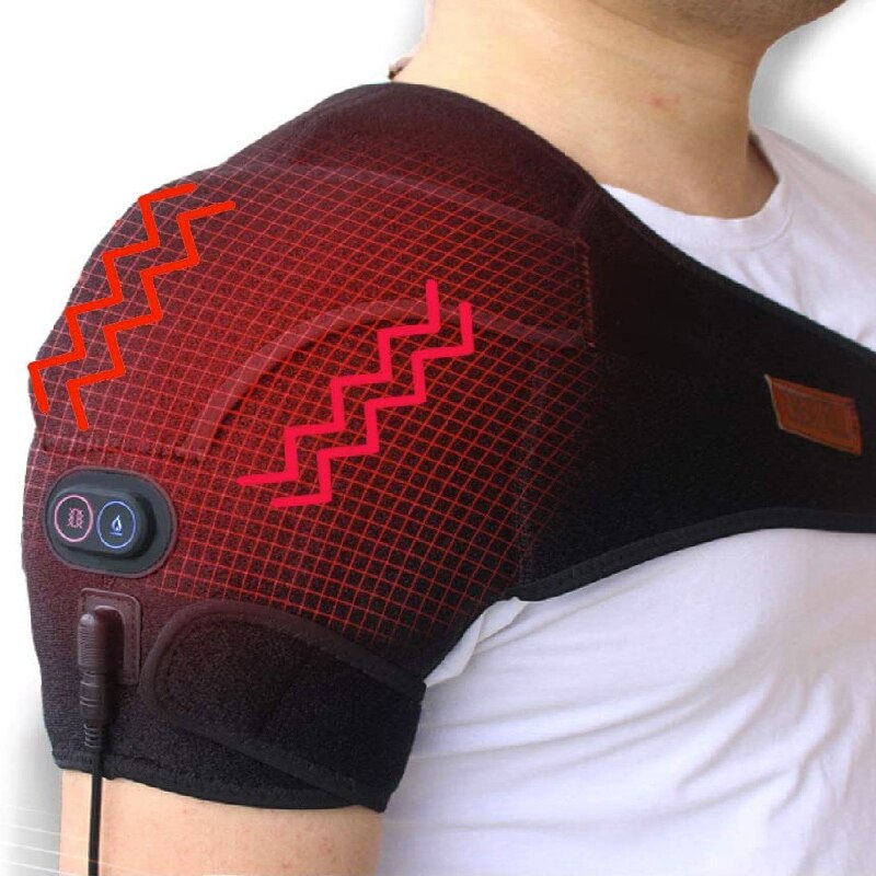 Massaging Shoulder Heat Therapy Wrap Heating Pad for Muscle Pain Relief, Frozen Shoulder, Bursitis, Tendonitis, Rotator Cuff