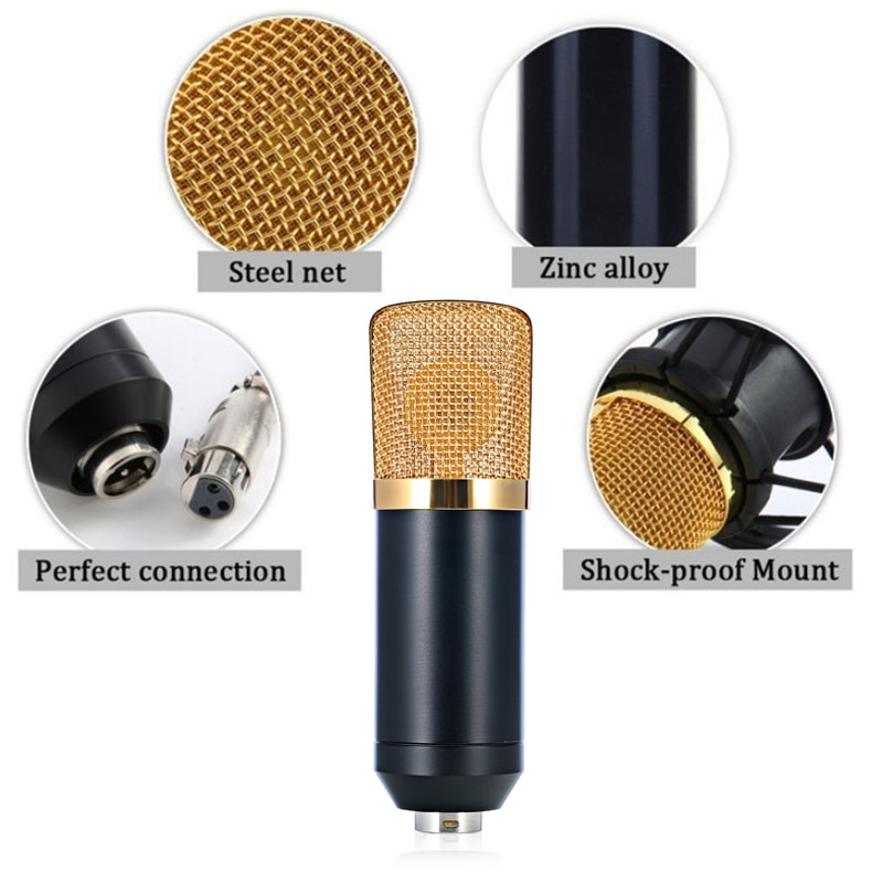 BM 700 Wired Handheld Microphone 3.5mm Condenser With Shock Mount Microphone For Recording Computer Microfono BM700