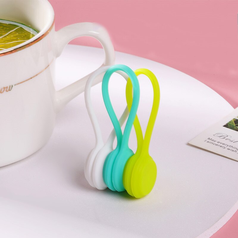 3Pcs Cute Magnet Headphone Clip Kawaii Wire Data Cable Protector Holder Winder Organizer Office Desk Korean Accessory Kit Set: C-3pcs