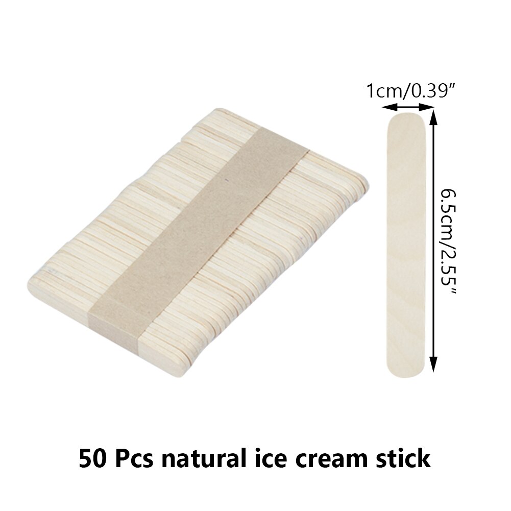Palito de cubitos de hielo para niños, 50 Uds., accesorios para manualidades, palos de paleta, palos de polo, herramientas para crema de piruleta: 01