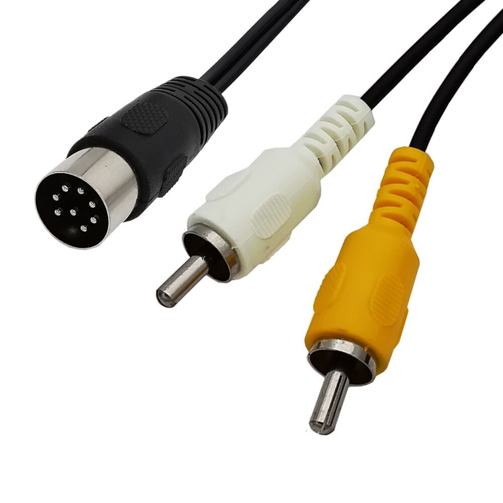 Din 8 Pin to 2RCA Cable 8Pin Din Male Plug to 2-RCA Male Audio Adapter Cable for Musical instrument audio equipment 0.5M-3M: Orange / 1m