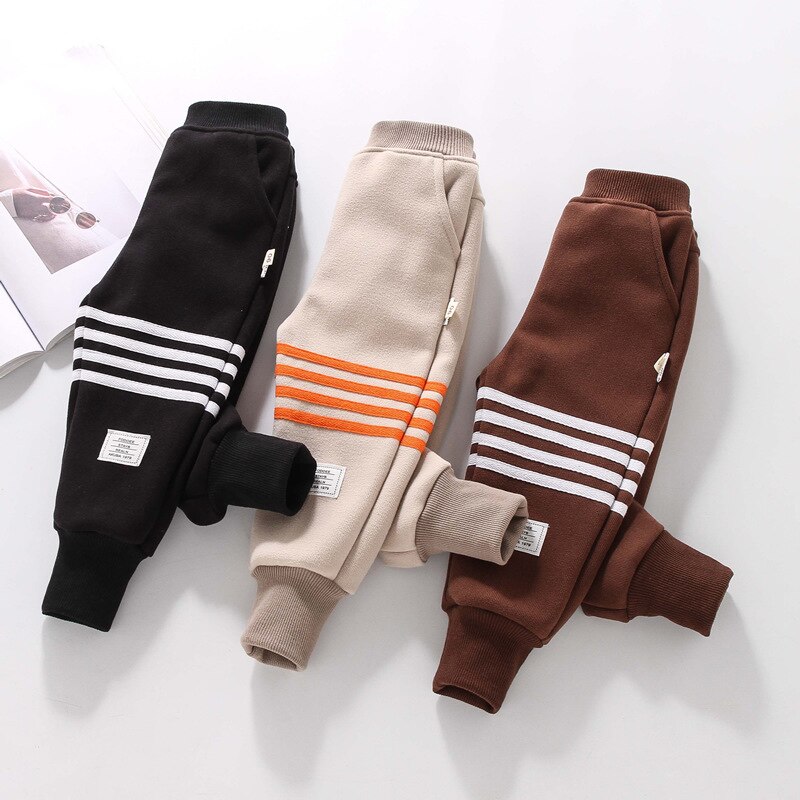 Boy Winter Trousers Children Striped Running Sweatpant Autumn Kids Toddler Casual Sport Pants For Boys Clothes 2 3 4 5 6 7 Year